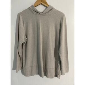 J.Jill Purejill hoodie sweater women’s L beige Pima cotton modal lounge casual